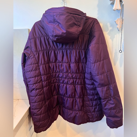 Columbia Puffer Women’s Jacket coat purple burgundy hood - Picture 7 of 7